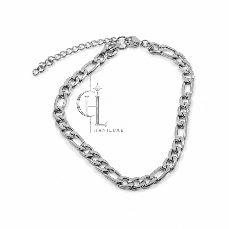 دستبند زنجیری مدل کارتیه فیگارو برند S steel ضد حساسیت و مناسب استفاده روزمره