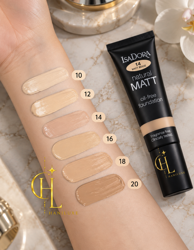 کرم پودر Natural Matt ایزادورا با بافت سبک و نرم | مناسب استفاده روزمره و مهمانی
