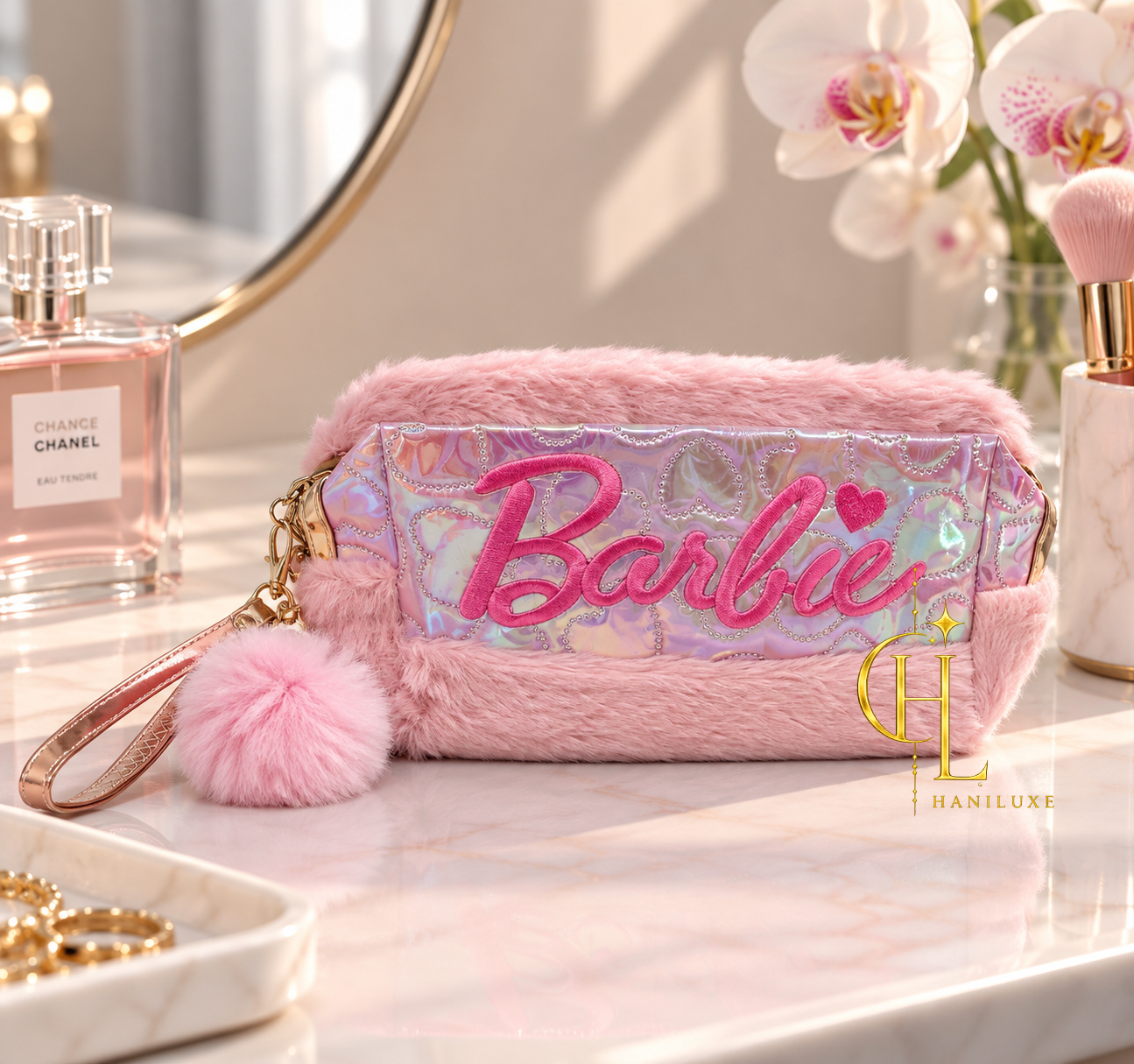 کیف لوازم آرایش جنس تدی طرح باربی barbie🎀