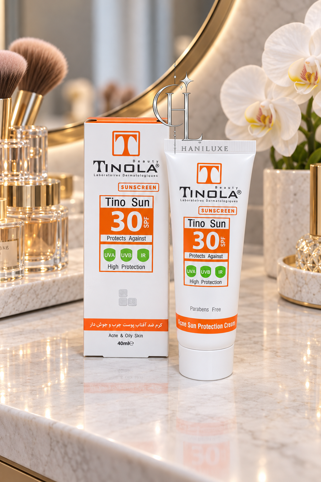 ضدآفتاب بی رنگ برند تینولا برای پوست چرب با SPF 30 و SPF 50