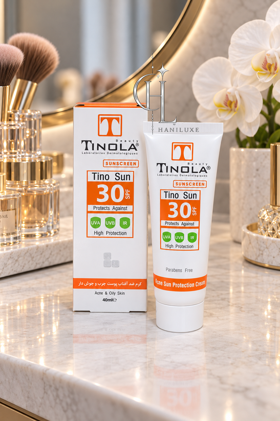 ضدآفتاب بی رنگ برند تینولا برای پوست چرب با SPF 30 و SPF 50
