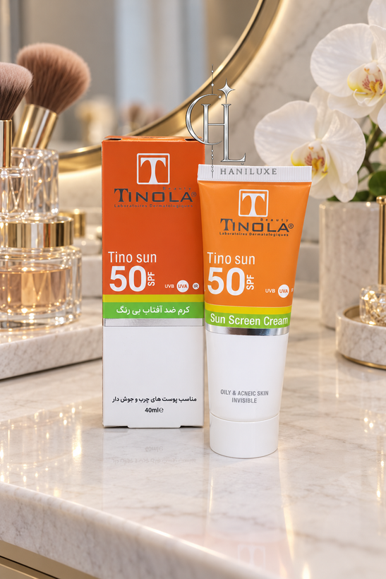 ضدآفتاب بی رنگ برند تینولا برای پوست چرب با SPF 30 و SPF 50