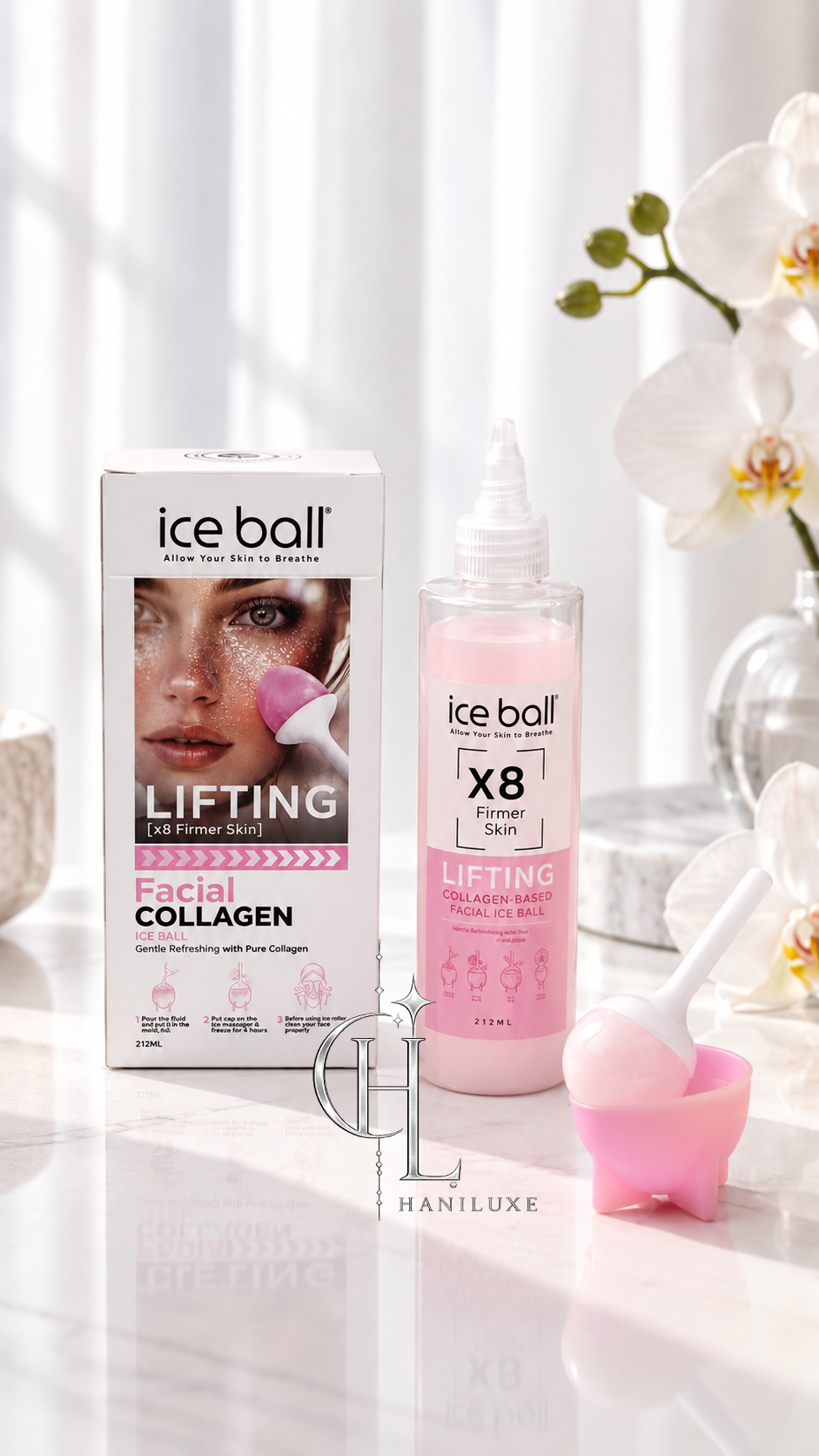 ژل آبرسان صورت آیس بال ice ball هیالورونیک و کلاژن مدل Hydrating  حجم ۲۱۲ میل