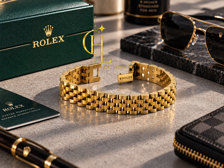 دستبند رولکس برند S steel رنگ ثابت و ضد حساسیت با حک Rolex