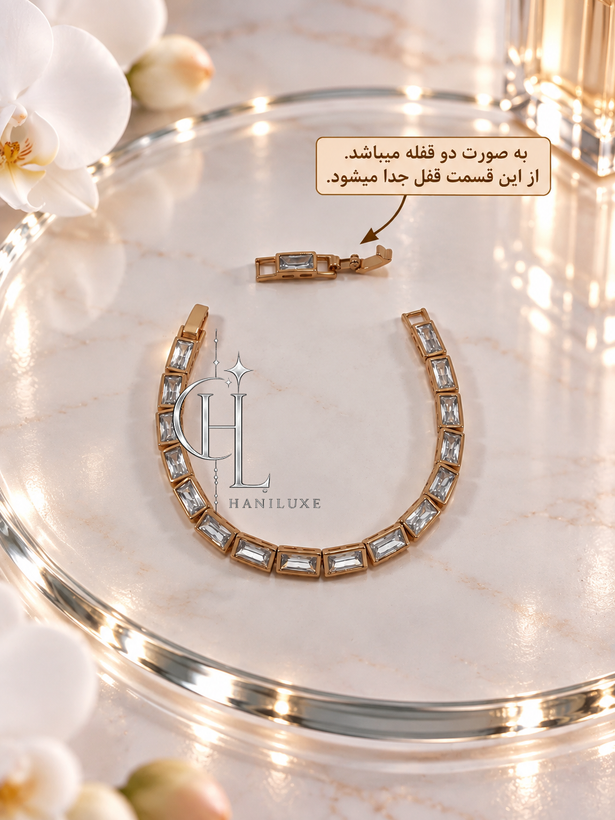 دستبند زنجیری نگیین باگتی برند ژوپینگ XUPING رنگ ثابت و ضد حساسیت